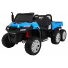 Masinuta electrica camion, 4 motoare, roti spuma EVA, 2 locuri, Bluetooth, albastru