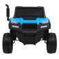Masinuta electrica camion, 4 motoare, roti spuma EVA, 2 locuri, Bluetooth, albastru