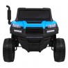 Masinuta electrica camion, 4 motoare, roti spuma EVA, 2 locuri, Bluetooth, albastru