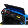 Masinuta electrica camion, 4 motoare, roti spuma EVA, 2 locuri, Bluetooth, albastru