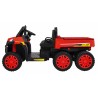 Masinuta electrica camion, 4 motoare, roti spuma EVA, 2 locuri, Bluetooth, rosu