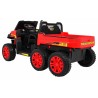 Masinuta electrica camion, 4 motoare, roti spuma EVA, 2 locuri, Bluetooth, rosu