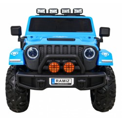 Masinuta electrica GRAVITY Strong, 2 motoare, roti spuma EVA, 2 locuri, albastru
