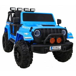 Masinuta electrica GRAVITY Strong, 2 motoare, roti spuma EVA, 2 locuri, albastru
