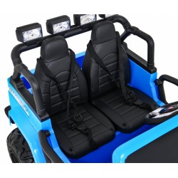 Masinuta electrica GRAVITY Strong, 2 motoare, roti spuma EVA, 2 locuri, albastru