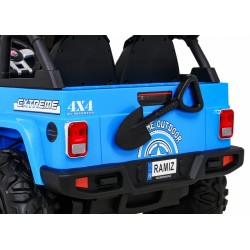 Masinuta electrica GRAVITY Strong, 2 motoare, roti spuma EVA, 2 locuri, albastru