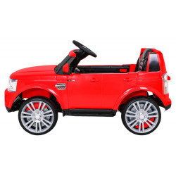 Masinuta electrica Land Rover, 2 motoare, roti spuma EVA, rosu