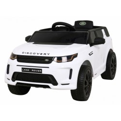 Masinuta electrica Land Rover, 2 motoare, Bluetooth, roti aditionale, alb