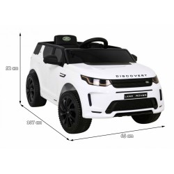 Masinuta electrica Land Rover, 2 motoare, Bluetooth, roti aditionale, alb