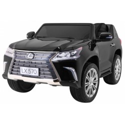 Masinuta electrica Lexus LX570 Lacque, 2 motoare, roti spuma EVA, negru