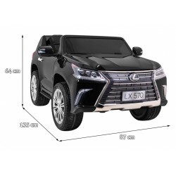 Masinuta electrica Lexus LX570 Lacque, 2 motoare, roti spuma EVA, negru