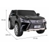 Masinuta electrica Lexus LX570 Lacque, 2 motoare, roti spuma EVA, negru