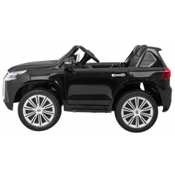 Masinuta electrica Lexus LX570 Lacque, 2 motoare, roti spuma EVA, negru