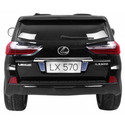 Masinuta electrica Lexus LX570 Lacque, 2 motoare, roti spuma EVA, negru