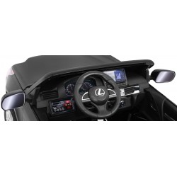 Masinuta electrica Lexus LX570 Lacque, 2 motoare, roti spuma EVA, negru