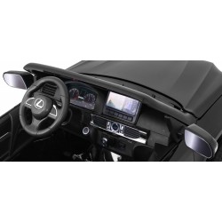 Masinuta electrica Lexus LX570 Lacque, 2 motoare, roti spuma EVA, negru