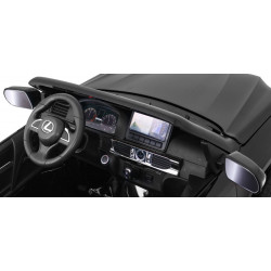 Masinuta electrica Lexus LX570 Lacque, 2 motoare, roti spuma EVA, negru