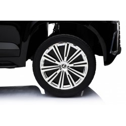Masinuta electrica Lexus LX570 Lacque, 2 motoare, roti spuma EVA, negru