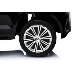 Masinuta electrica Lexus LX570 Lacque, 2 motoare, roti spuma EVA, negru