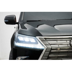 Masinuta electrica Lexus LX570 Lacque, 2 motoare, roti spuma EVA, negru