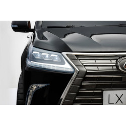 Masinuta electrica Lexus LX570 Lacque, 2 motoare, roti spuma EVA, negru