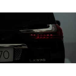 Masinuta electrica Lexus LX570 Lacque, 2 motoare, roti spuma EVA, negru