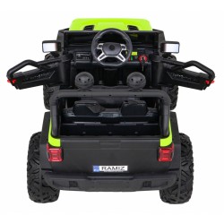 ATV electric Master Of Terain, off road, 12V, 2 scaune, roti spuma EVA, lumini, USB, volan cu butoane sonore, 122x80x85cm