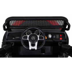 Masinuta electrica Mercedes BENZ UNIMOG, 12V, off road, roti spuma EVA, lumini LED, MP3, USB, sarcina 30 kg, 102x65x84cm