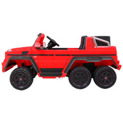 Masinuta electrica Mercedes, rosu, 6x6, Bluetooth, roti cauciuc