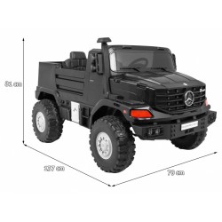 Masinuta electrica Mercedes-Benz ZETROS, 2 motoare, roti spuma EVA, 2 locuri, negru
