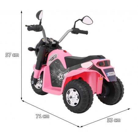Mini Motocicleta electrica, 6V/4,5Ah, 14000RPM, roti plastic, lumini LED, 71 x 53 x 57 cm