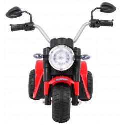 Mini motocicleta electrica, 6V/4,5Ah, 6W, lumini LED, roti plastic,  muzica, scaun piele, 71 x 53 x 57 cm