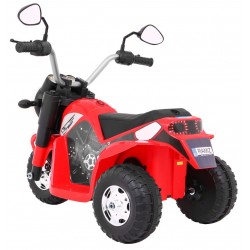Mini motocicleta electrica, 6V/4,5Ah, 6W, lumini LED, roti plastic,  muzica, scaun piele, 71 x 53 x 57 cm