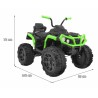 ATV Quad electric, roti pneumatice, Bluetooth, Negru/Verde