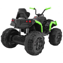 ATV Quad electric, roti pneumatice, Bluetooth, Negru/Verde