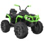 ATV Quad electric, roti pneumatice, Bluetooth, Negru/Verde