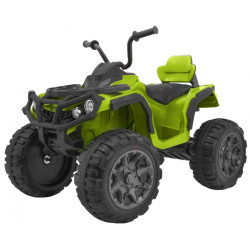 ATV electric copii, 2 motoare, roti spuma EVA, verde
