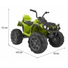 ATV electric copii, 2 motoare, roti spuma EVA, verde