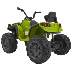 ATV electric copii, 2 motoare, roti spuma EVA, verde