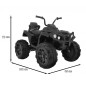 ATV electric, roti spuma EVA, 2 motoare, negru