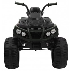 ATV electric, roti spuma EVA, 2 motoare, negru