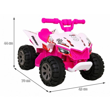 ATV Quad THE FASTEST, off road, 6V/4,5Ah, roti plastic, buton viteza in maner, 70 x 43 x 44 cm, roz