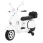Scuter Vespa electric, 25W, roti EVA, Muzica pe volan, MP3, SD, AUX, USB, lumini fata spate, roti aditionale