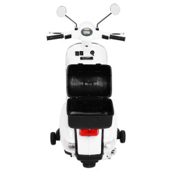 Scuter Vespa electric, 25W, roti EVA, Muzica pe volan, MP3, SD, AUX, USB, lumini fata spate, roti aditionale