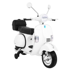 Scuter Vespa electric, 25W, roti EVA, Muzica pe volan, MP3, SD, AUX, USB, lumini fata spate, roti aditionale