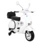 Scuter Vespa electric, 25W, roti EVA, Muzica pe volan, MP3, SD, AUX, USB, lumini fata spate, roti aditionale