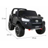 Masinuta electrica TOYOTA HILLUX, 4 motoare, 2 locuri, roti spuma EVA, functie drift, Panoul tactil modul SPORT, negru