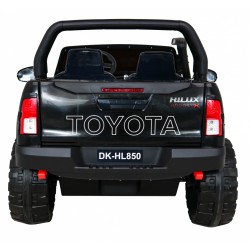 Masinuta electrica TOYOTA HILLUX, 4 motoare, 2 locuri, roti spuma EVA, functie drift, Panoul tactil modul SPORT, negru