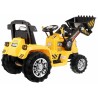 Excavator tractor, 12V, roti plastic si cauciuc, MP3, 3 viteze, telecomanda, buton START, pornire lenta, 105x54x67cm