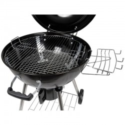 Gratar rotund cu capac, grill 54 cm, termostat, colector cenusa, roti, 68x57x99 cm